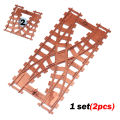MOC City Train Tracks Building Blocks Soft Brown Straight Curved Rails Changeable Railway Accessories Kids DIY Block Train Toys. 