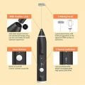 Techmanistan 2in1 – Electric Milk Frother & Egg Beater, Electric Coffee Mixer Rechargeable Milk Shaker Maker, Handheld Rechargeable Electric Coffee Drink Mixer, Foam Bread Machine, 3 Speed ​​Adjustable Hand Blender Mixer for Mini Whisk. 