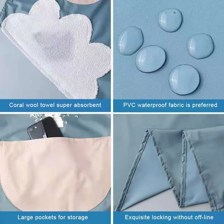 Hand-wiping%20Kitchen%20Household%20Cooking%20Apron%20Oil-proof%20Waterproof%20Men%20Women%20Adult%20Waist%20Fashion%20Coffee%20Overalls%20Wipe%20Hand%20Apron%20-%20Image%204