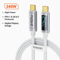 Toocki 240W USB C TO C Cable PD 3.1 Fast Charge Type C To Type C Display Cable For iPhone 15 16 12 13 S23 Macbook.