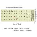 Luminous Keyboard Stickers Spanish/English/Russian/Arabic/French Language Letter Protective Film Alphabet Button Layout.