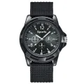 Fabric Canvas Strap Casual Cool Round Dial Wrist Watch.