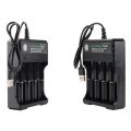 4 Slot 18650 Charger 3.7V Li-ion Battery USB Independent Charging 2X 3X 4X Portable Electronic 16340 14500 26650 Battery Charger. 