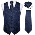 Paisley Men's Suit Vest Black Pink Red Wedding Prom Tuxedo Waistcoat Necktie Handkerchief Cufflink Sleeveless Jacket Vest.