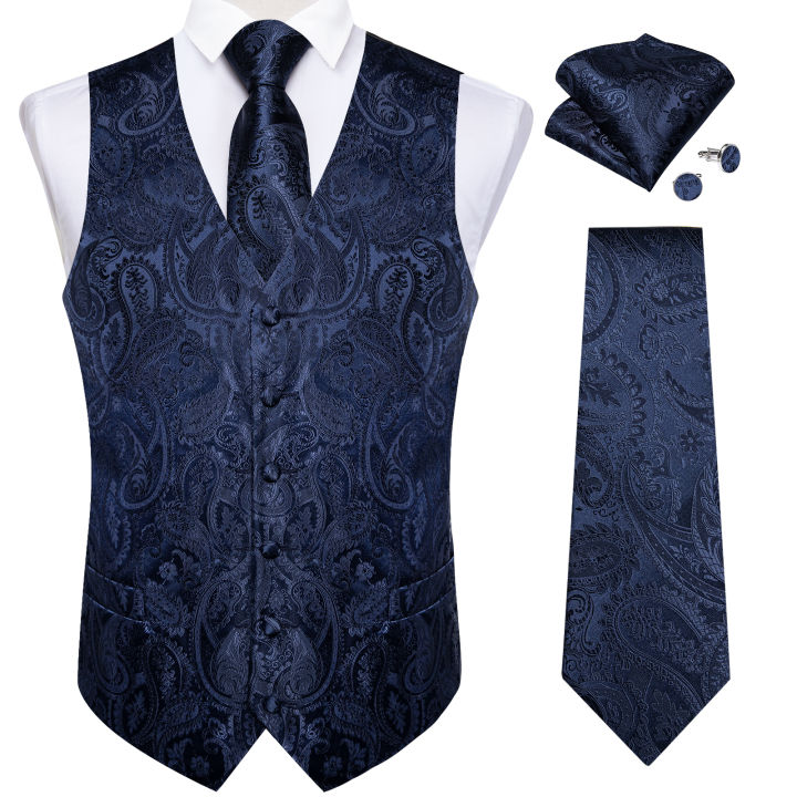 Paisley%20Men's%20Suit%20Vest%20Black%20Pink%20Red%20Wedding%20Prom%20Tuxedo%20Waistcoat%20Necktie%20Handkerchief%20Cufflink%20Sleeveless%20Jacket%20Vest%20-%20Image%206