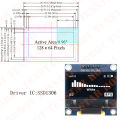 TENSTAR 0.96 Inch OLED SSD1306 White/Blue/Yellow 128X64 IIC I2C Serial Display Module 12864 LCD Screen Board. 