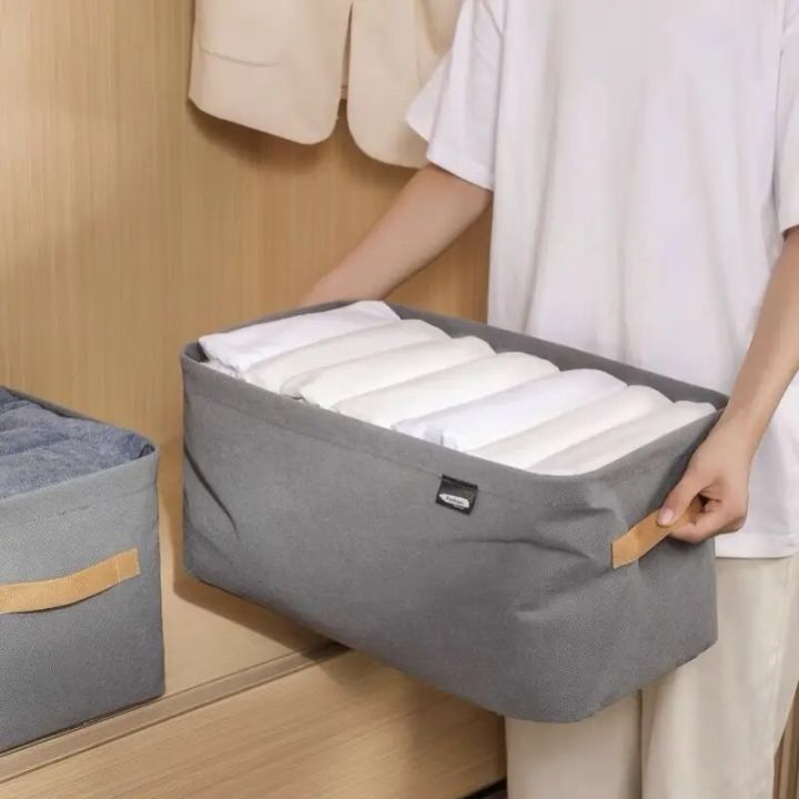 1pc%20Foldable%20Clothes%20and%20Miscellaneous%20Items%20Storage%20Box%20with%20Steel%20Frame%20Wardrobe%20Organization%20and%20Storage%20-%20Image%204