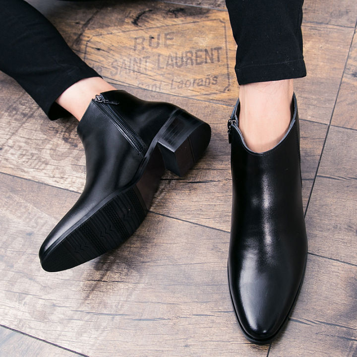 Classic%20Black%20Men's%20Chelsea%20Boots%20British%20Style%20Pointed%20Toe%20Leather%20Ankle%20Boots%20Man%20Slip-on%20Boots%20Zip%20High%20Top%20Dress%20Shoes%20Man%20-%20Image%203