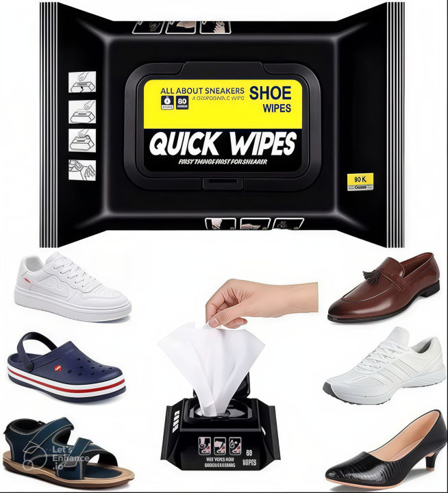 Shoe Cleaner Wipes, Shoe Wipes Shoe Sneaker Wipes Cleaner White Shoe Quick Wipes, 2 in 1 Multipurpose Sneaker Wipes No Wash Sports Shoes (No Color Choice)