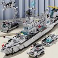 Huge size 1560PCS Navy war ship Army ship model warship 6 in 1 multi-shape combination building blocks to build a boy toy set. 