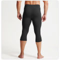Men's High-Waist Yoga Compression Tights Quick-Dry Elastic Fitness Running Cycling Basketball Sports Shorts Seven Foot Pants.