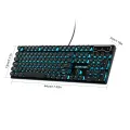 EWEADN Typewriter Gaming Keyboard, 104 Keys, Retro Punk Round Keycaps, Blue Backlight, USB Wired, for Windows PC/Laptop.
