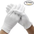 24PCS White Cotton Gloves for Eczema Dry Hands Breathable Work Gloves Liners Moisturizing Overnight Soft Jewelry Coin SPA Gloves. 