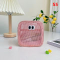 New Candy Color Mesh Cosmetic Bag Cute Big Eyes Make Up Case Kawaii Makeup Pouch Makeup Case Portable Toiletry Storage Bag. 