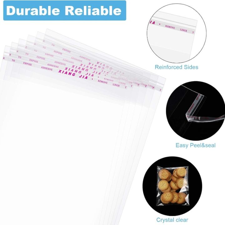 100/200%20Pieces%20Clear%20Plastic%20Cello%20Bag%20Resealable%20Self%20Sealing%20Cellophane%20Bag%20-%20Image%204