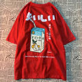 Cute Japanese Cat Print Oversized T-shirt Women Men Short Sleeve Loose Casual Tee Shirt Streetwear Tops Cotton Harajuku Clothing.