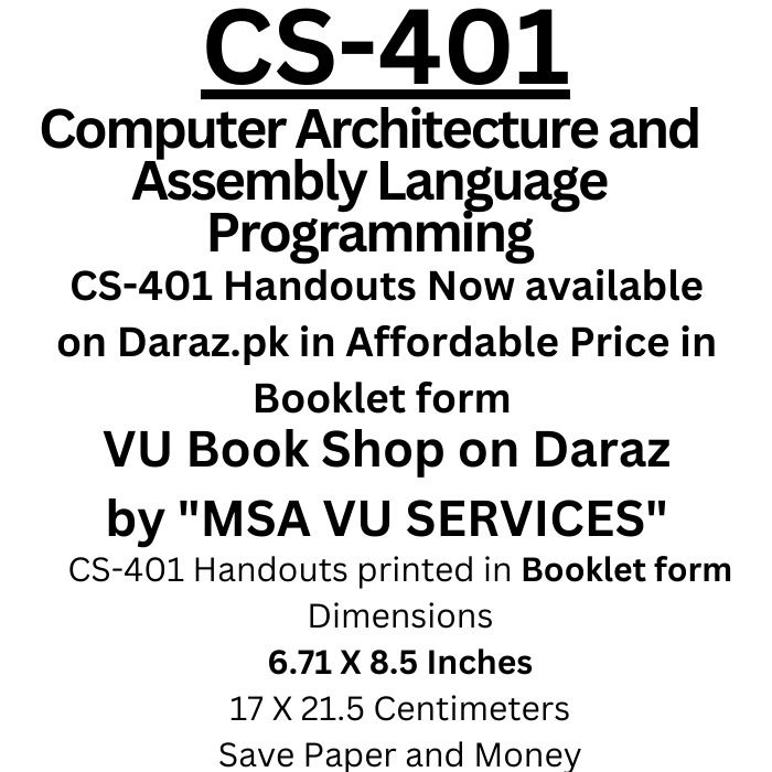 Cs401, Cs401 handout, Cs401 vu handout, Virtual University Handouts, Cs401 book, Cs401 vu book