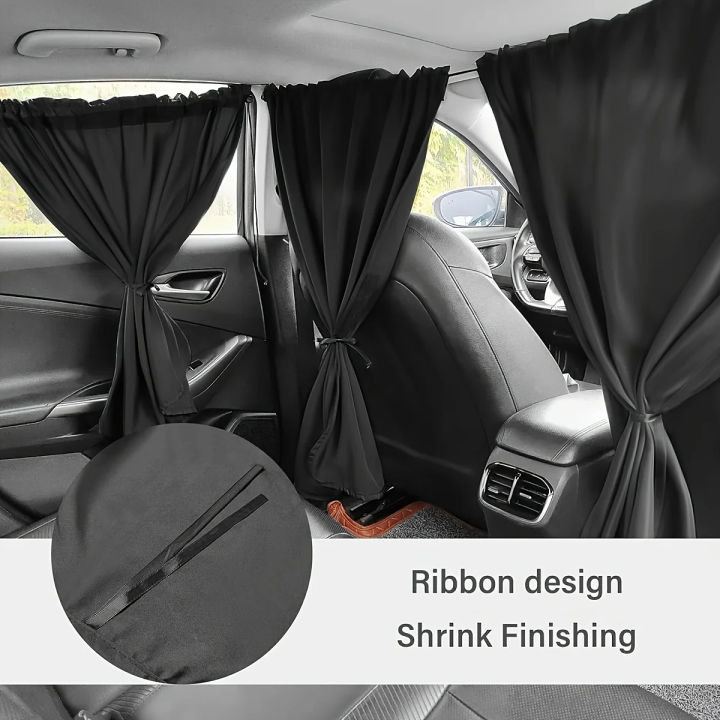 4pcs%20Car%20Privacy%20Curtain%20Set%20Window%20Shade%20Privacy%20Travel%20Nap%20Night%20Car%20Camping%20Detachable%20Simple%20Curtain%20-%20Image%203