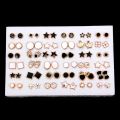 Wholesale 36Pairs/18pairs Mixed Styles Rhinestone Sun Flower Geometric Animal Plastic Stud Earrings Set For Women Girls Jewelry. 