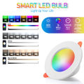 Tuya  Bluetooth LED Downlight 10W/15W Smart Ceiling Lights RGB CW+WW Dimmable Recessed Led Spot Lamp Work With Smart Life lightify. 