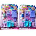09 Piece Barbie doll furniture bedroom sets toy for kids Baby doll, Bed with side table, Dressing table, Bath tap, Wash basin and  Commode Etc Colorful And Leaning and education Doll set for girls (Aizal Mall). 