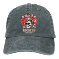 Washed Men's Baseball Cap Skull Dice Rockers Trucker Snapback Caps Dad Hat Rockabilly Rock and Roll Golf Hats. 