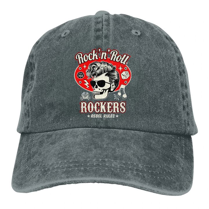 Washed%20Men's%20Baseball%20Cap%20Skull%20Dice%20Rockers%20Trucker%20Snapback%20Caps%20Dad%20Hat%20Rockabilly%20Rock%20and%20Roll%20Golf%20Hats%20-%20Image%205