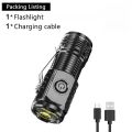 High Strong Power LED Flashlight Built-in Battery Rechargeable with Pen Clip  Outdoor Camping Emergency Lantern. 