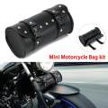 【Ready stock】universal Motorcycle Cruiser tool bag fork barrel shape handlebar front fork bag Black. 