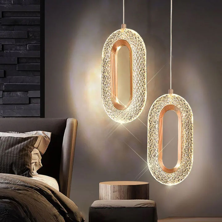 Modern Bedside Pendant Light, Long Line Living Room Background Wall ...