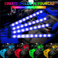 RGB Automotive Atmosphere Decorative Lamp Led Interior Light Strip Car Foot Ambient Lights with USB Cigarette with Remote Voice. 