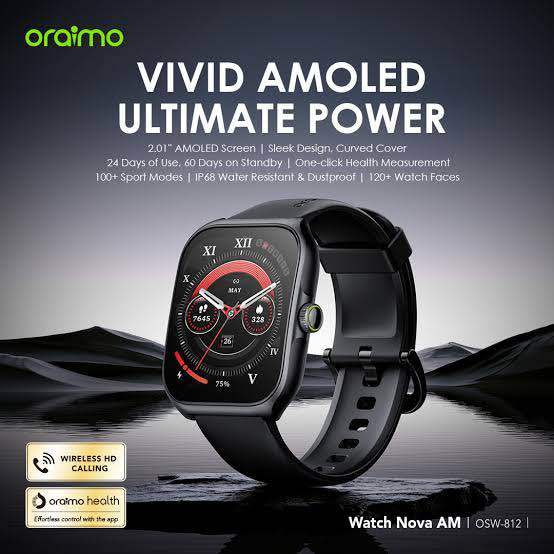 Oraimo%20Watch%20Nova%20AM%202.01"%20AMOLED%20Screen%20Curved%20Cover%20Smart%20Watch%20(OSW-812)%20-%20Image%203