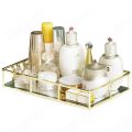 Gold Metal Glass Tray,Makeup Organizer,Vanity Tray, Gold Jewelry Tray,Cosmetics Organizer. 