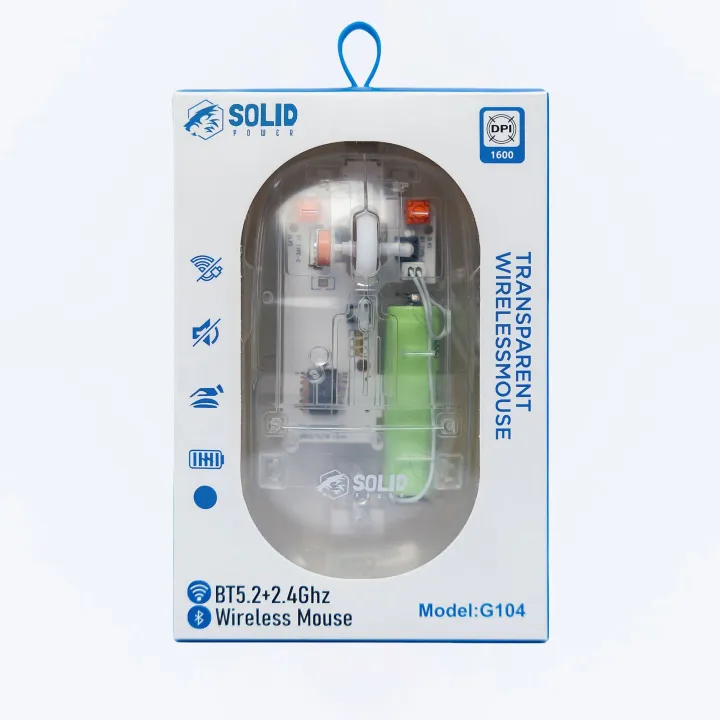 SOLID POWER Transparent Wireless Mouse | Daraz.com.np