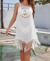 CROCHET BIKINI-Women's Beach Dress, Swimsuit Cover-Ups, Beachwear, Beige Dresses Suit, Swim Cape for Women, Summer.