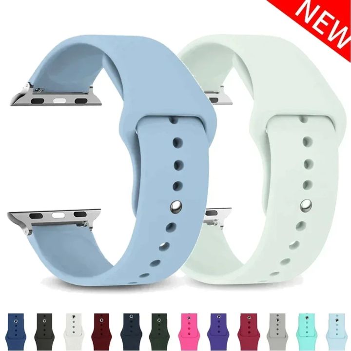 Silicone For Apple Watch Band 44mm 40mm 45mm 41mm 42mm 38mm 49mm 41 44 45 mm Bracelet IWatch Series 7 6 5 4 3 SE 8 Ultra Strap