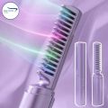 "2 in 1 Wireless Hair Hot Comb - Mini Rechargeable, Cordless Hair Straightener & Curler with Ceramic Tourmaline Ionic Technology, Anti-Static Detangling, and Digital Temperature Control - Portable and Travel-Friendly Styling Tool". 