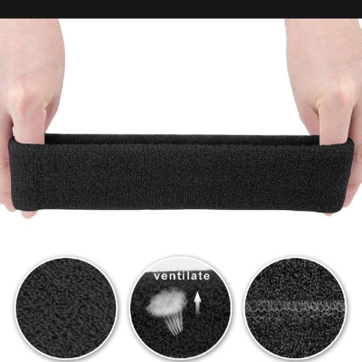 Black%20Outdoor%20Fitness%20Sports%20Sweatband%0AHeadband%20Yoga%20Gym%20Head%20Band%20-%20Image%202