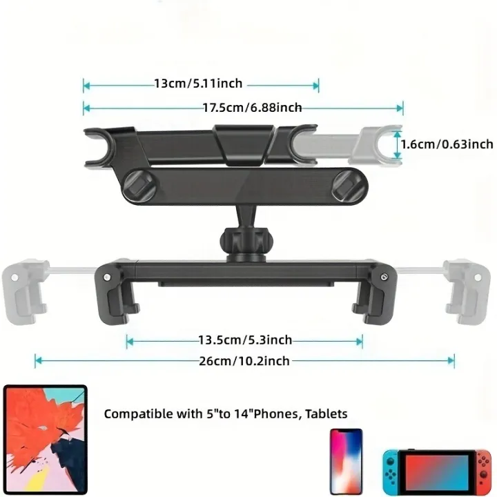Car%20Tablet%20Holder,%20Headrest%20Mount%20Adjustable%20Stand%20Cradle%20Compatible%20With%205"%20To%2012.9"%20Cell%20Phones%20And%20Tablets%20-%20Image%207