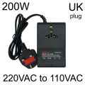 200W 300W Voltage Converter 220V To 110V Transformer Step Down Transformer Voltage Converter Travel Adapter 110VAC to 220VAC. 