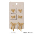 Elegant Bow Stud Earrings Exquisite Versatile Daily Wear Earring Set Women's Daily Dating Party Weddings Wear Jewelry.