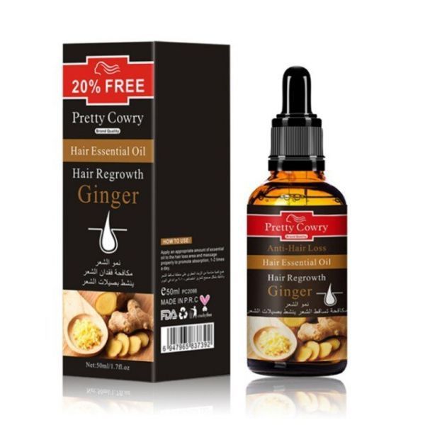 Pretty cowry Ginger Ginsenng Garlic Essential Oil Hair Growth Scalp 50ml