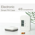 Portable Smart Pill Box Timed Reminders 4/6 Compartments Pill Organizer Electronic Reminder Pill Case with Timer 5-Group Alarm. 