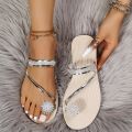 Flat Sandals for Women Dressy Summer Sparkly Rhinestone Slide Beach Shoes Women's Dress Shoes Bling Trendy Ladies Sandals. 