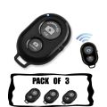 Pack Of 3 Easy Pair Mini Selfie Bluetooth Remote Shutter For All Smart Phones. 