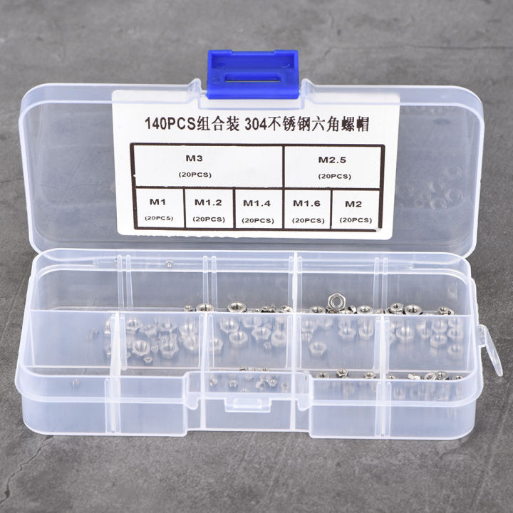 140pcs%20M1/M1.2/M1.4/M1.6/M2/M2.5/M3%20Thread%20Stainless%20Steel%20Hex%20Hexagonal%20Nuts%20Industrial%20And%20Construction%20Fasteners%20-%20Image%206