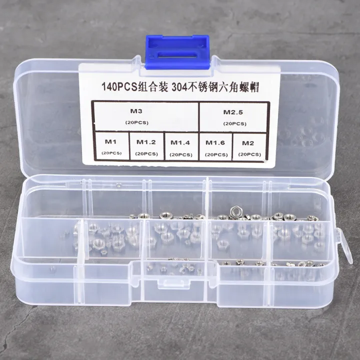 140pcs%20M1/M1.2/M1.4/M1.6/M2/M2.5/M3%20Thread%20Stainless%20Steel%20Hex%20Hexagonal%20Nuts%20Industrial%20And%20Construction%20Fasteners%20-%20Image%206