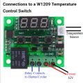 W1209 Incubator Temperature Controller DC 12V Supply NTC Waterproof Sensor Use in Incubator Aquarium Air Condition Heating and Cooling Projects. 
