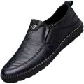 Mens Leather Loafers Non Slip Walking Flats Breathable Outdoor Slip on Casual Shoes for Male Work Office Driving Sneakers2. 