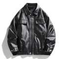 Front pocket stylish leather jacket. 